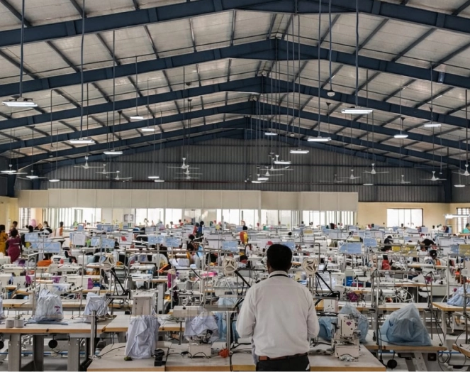 Large scale garment manufacturing factory